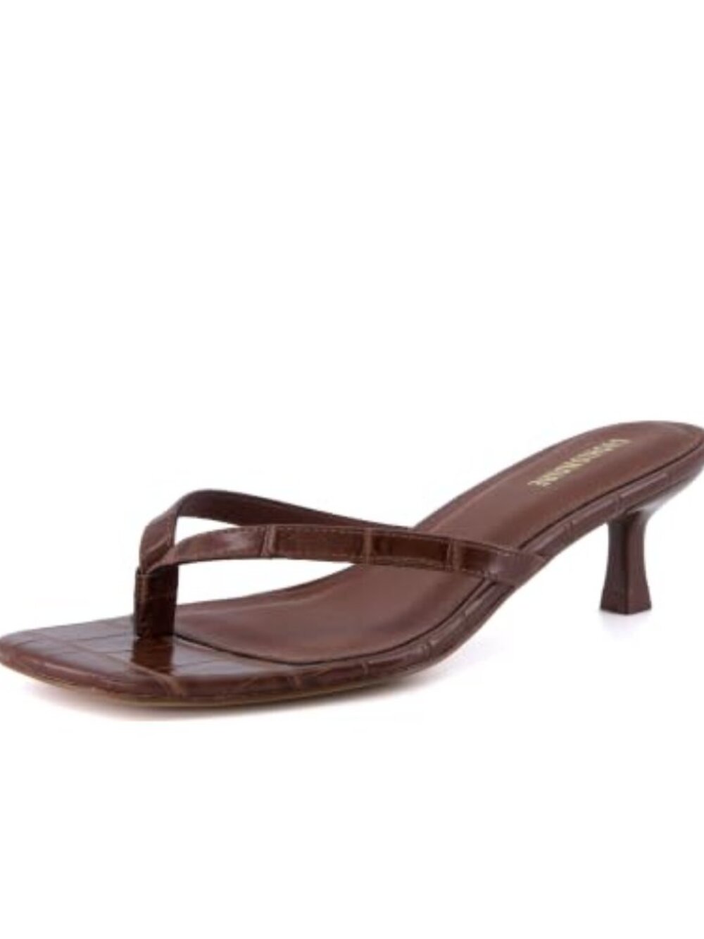 Kitten Heels for Women, Thong Flip Flop Heeled Sandals with Memory Foam, Slip On